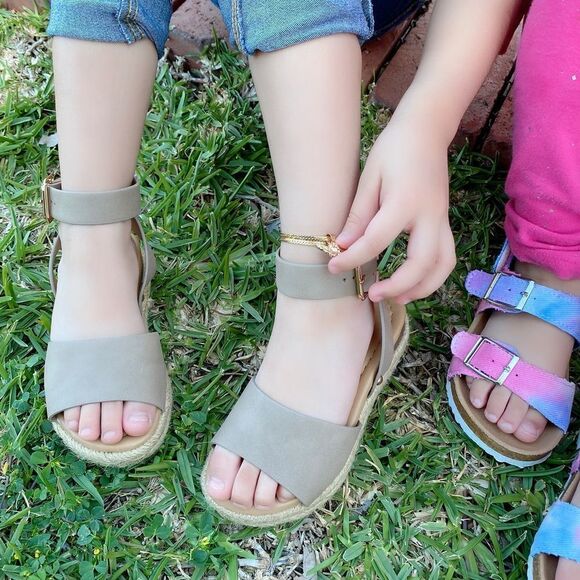 Little Girl Taupe Espadrilles Sandals - Picture 6 of 6
